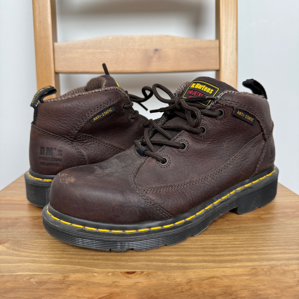 Dr. Martens Industrial Women's 6 EU 37 Steel Toe Boots Brown Leather Anti-Static